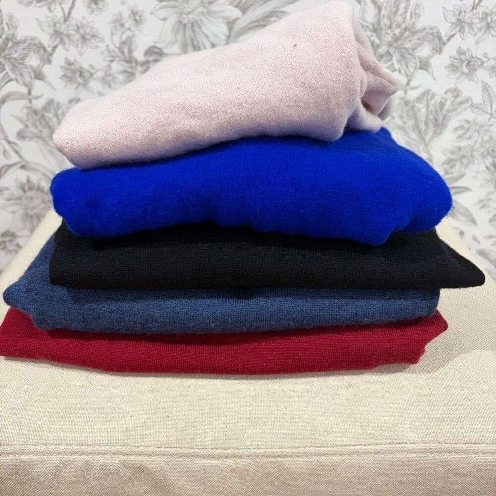 Lot of 5 100% Wool Sweaters Cutter FLAWED Upcycle DIY Crafters